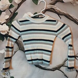 Striped Ribbed Knit Sweater